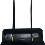 sac a main en cuir noir vintage