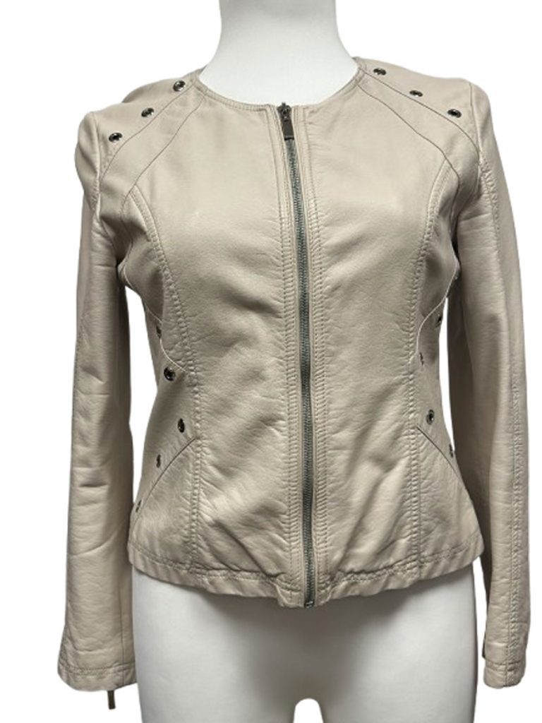 veste simili cuir beige breal XL