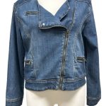 veste en jean style perfecto femme XL