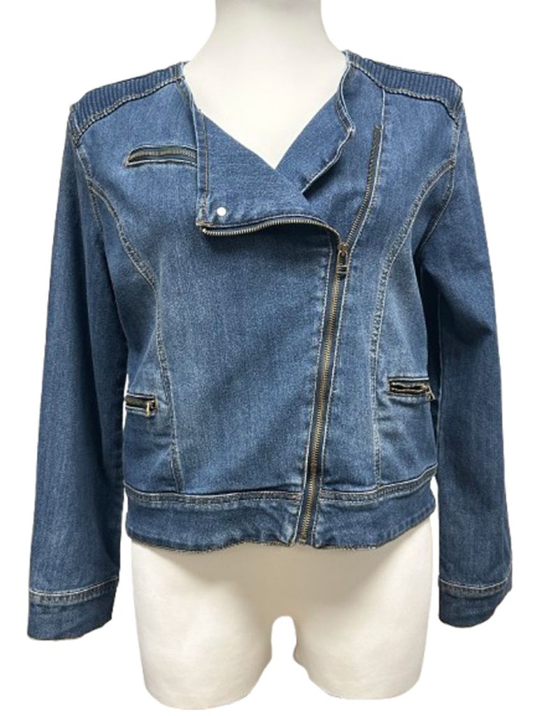 veste en jean style perfecto femme XL