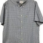 chemise manches courtes /chemisette lacoste bleu et blanche petits carreaux XXL