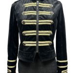 veste officier femme Only noire et dorée velours