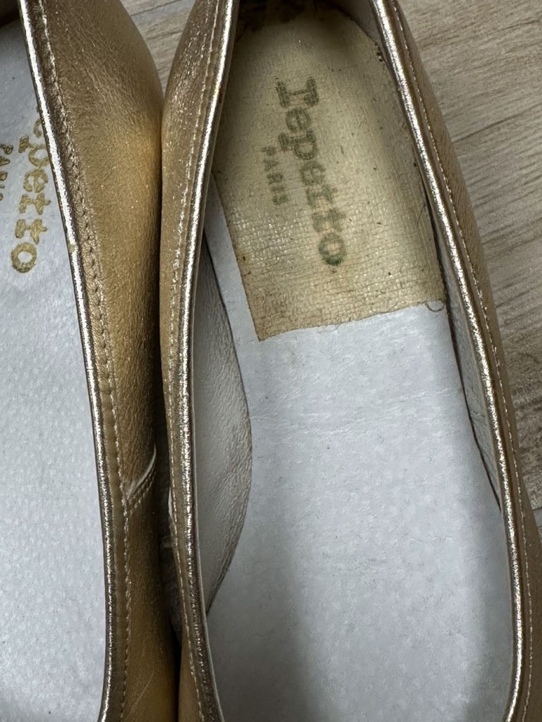 ballerines Repetto Or clair à talons