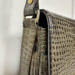 Sac Courrèges cuir croco vert vintage