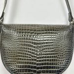 Sac Courrèges cuir croco vert vintage