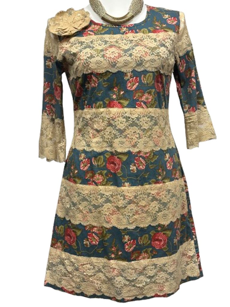 robe almatrichi motifs roses taille 44