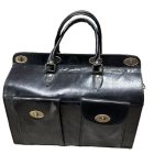 sac voyage docteur cuir de chameau noir