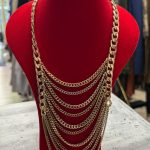 collier long doré 10 rangs