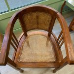 fauteuil art déco en bois et cannage