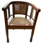 fauteuil art déco en bois et cannage