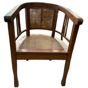 fauteuil art déco en bois et cannage