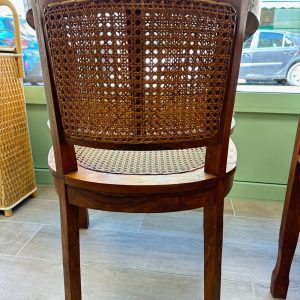 fauteuil art déco en bois et cannage