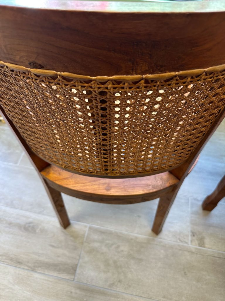 fauteuil art déco en bois et cannage