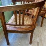 fauteuil art déco en bois et cannage
