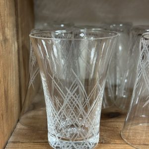 Lot de 10 petits verres / verrines gravés vintage