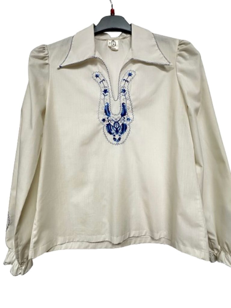 Blouse chemise en coton blanc vintage