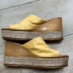 chaussures semelles compensées cuir seconde main