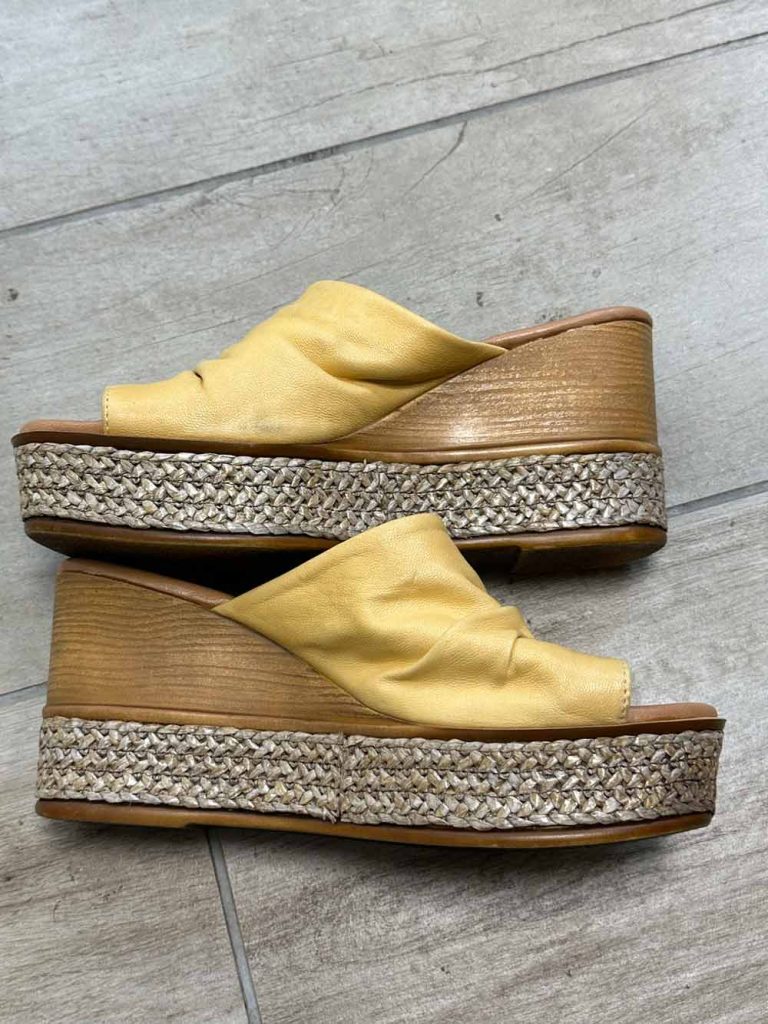 chaussures semelles compensées cuir seconde main