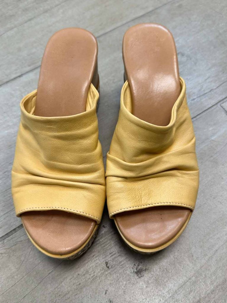 chaussures semelles compensées cuir seconde main