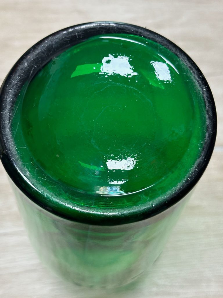 bocal pot pharmacie vintage vert verre moulé