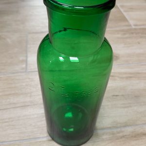 bocal pot pharmacie vintage vert brocante