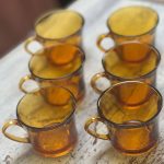 petites tasses duralex ambrées vintage