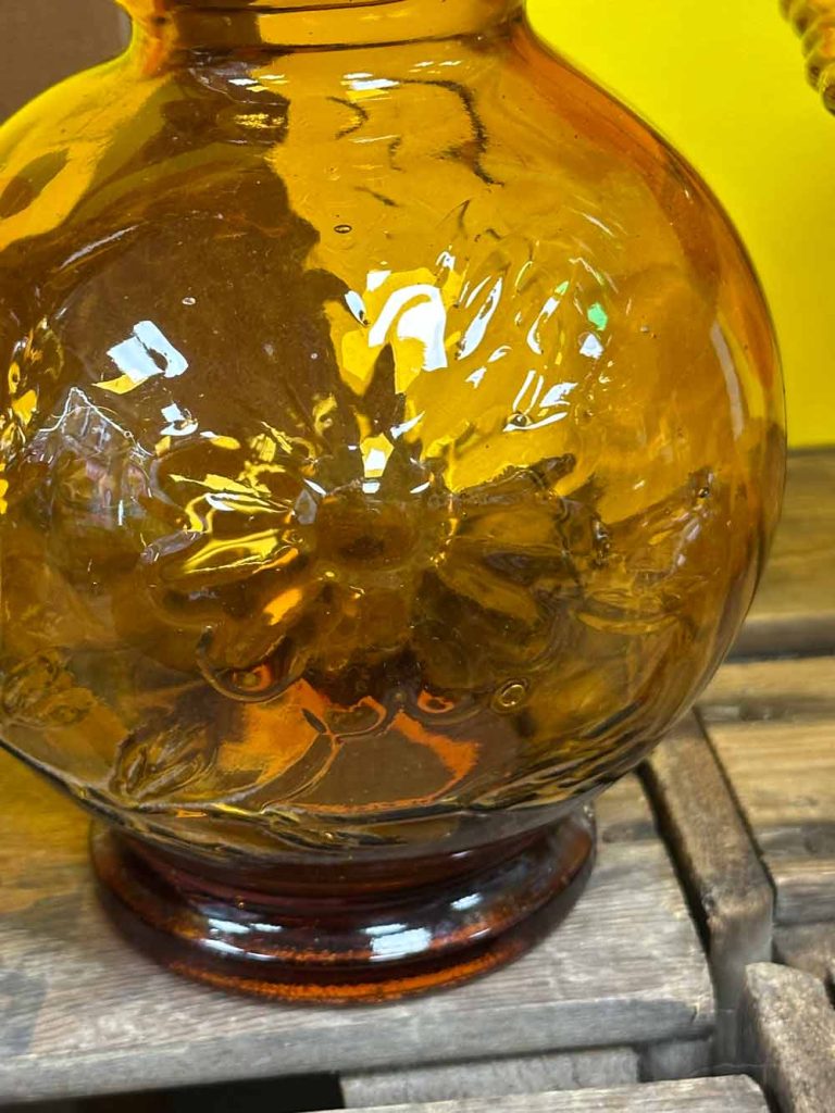 Bouteilles de génie en verre d'Empoli années 70 seconde âme