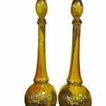 Grandes carafes en verre d'Empoli années 70