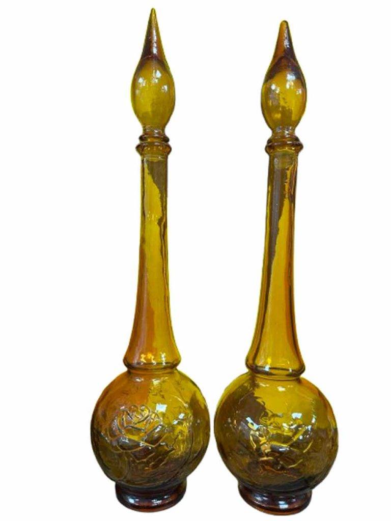 Grandes carafes en verre d’Empoli 70’s