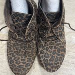 bottines/derbies souples à lacets cuir leopard cable