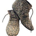 bottines souples à lacets cuir leopard cable