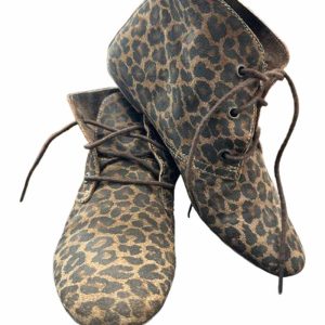 bottines souples à lacets cuir leopard cable
