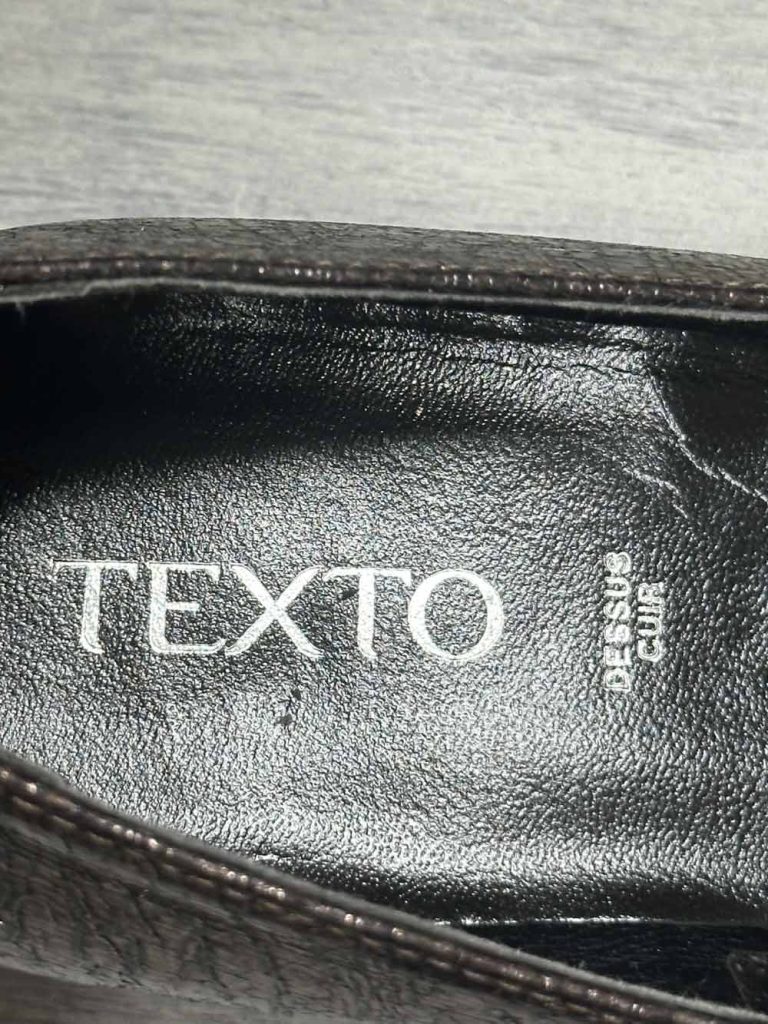 mocassins pointus cuir texto seconde main