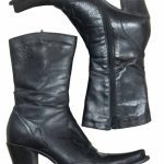 bottines santiags boots cuir noir ellen blake