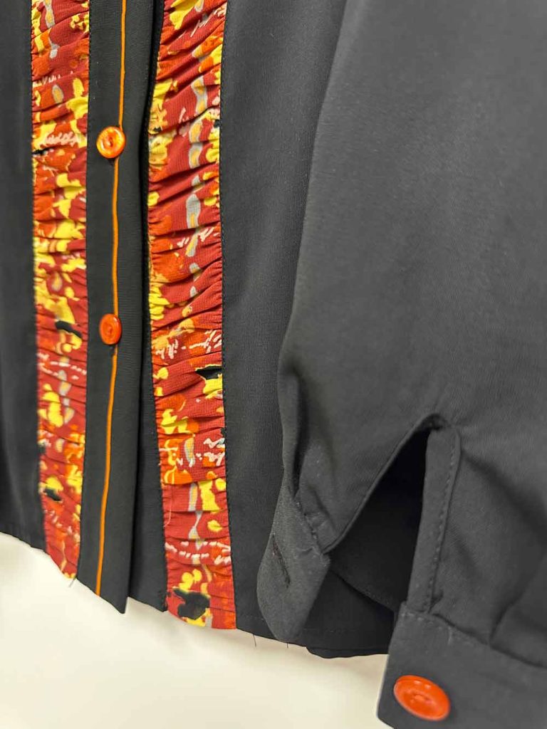 chemise femme vintage noire orange seconde âme