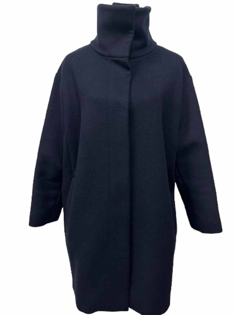manteau laine max mara bleu marine