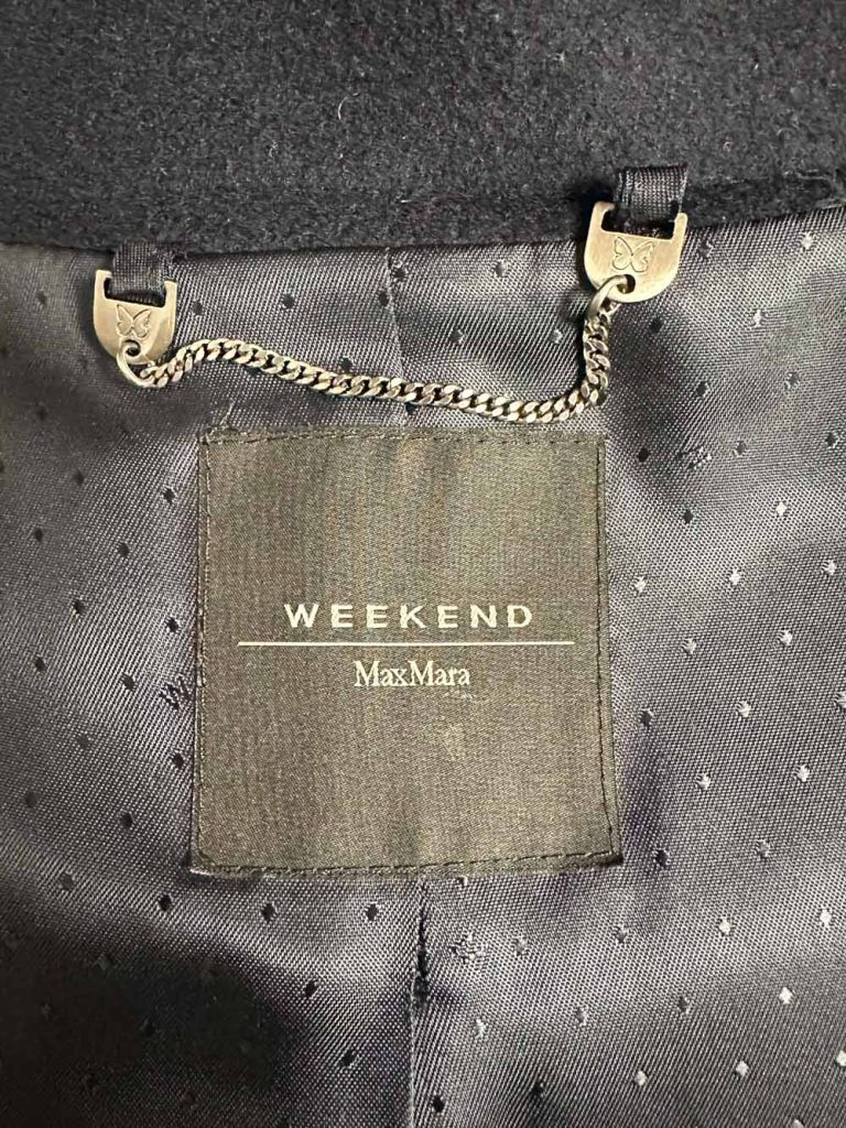 manteau laine max mara bleu marine