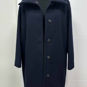 manteau laine max mara bleu marine seconde main