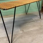 table basse rotin Raoul Guys années 50