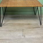 table basse osier rotin métal noir Raoul Guys
