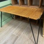 table basse osier rotin métal noir Raoul Guys