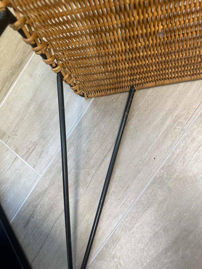 table basse osier métal Raoul Guys