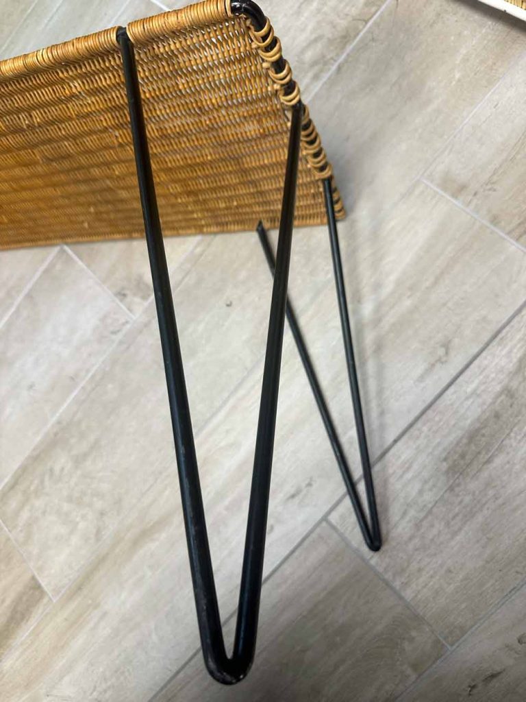 table basse osier métal Raoul Guys