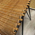table basse rotin Raoul Guys années 50