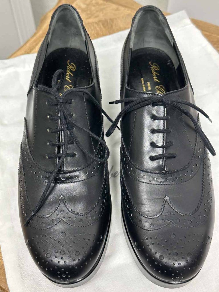chaussures derbies cuir noir robert clergerie seconde main
