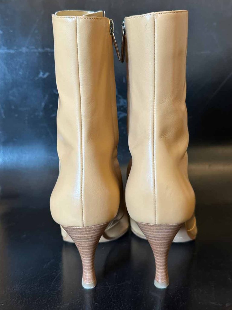 Bottines cuir beige Sergio Rossi friperie en ligne