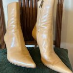 Bottines cuir beige Sergio Rossi friperie en ligne