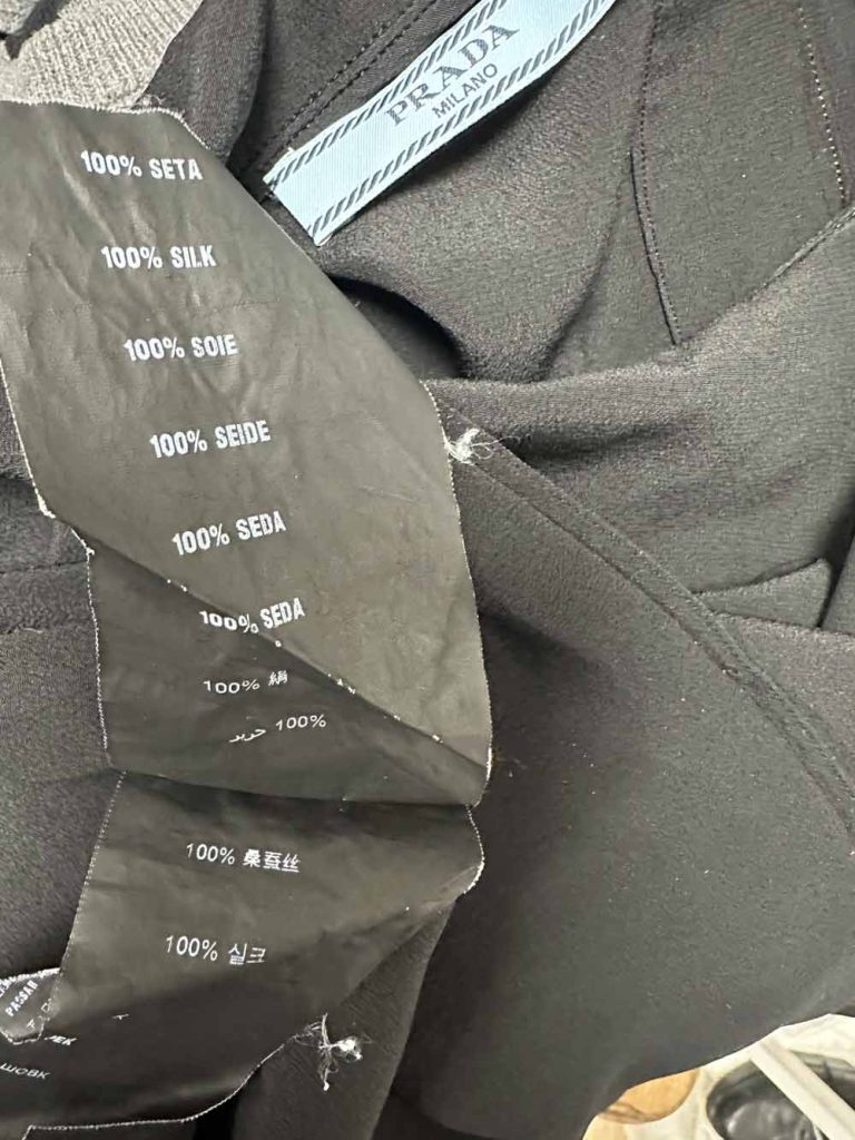 chemise soie noire Prada friperie seconde âme