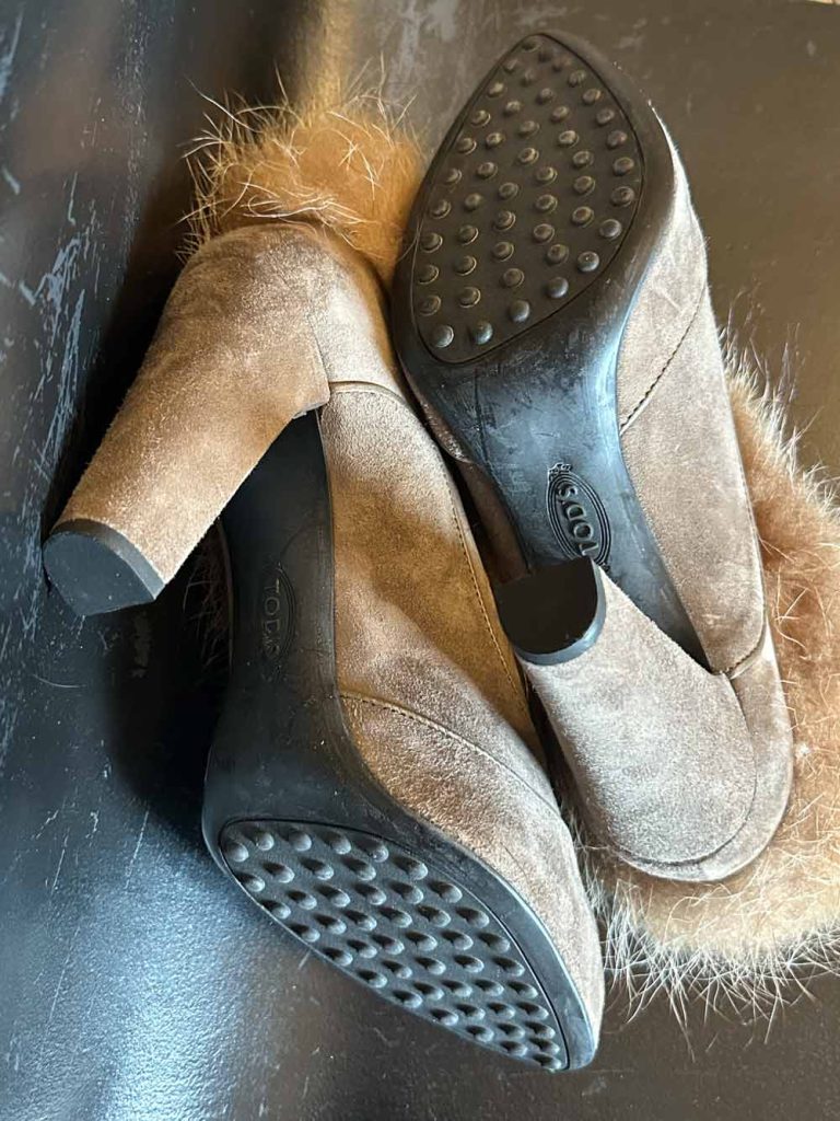 Boots daim et fourrure Tod’s seconde main