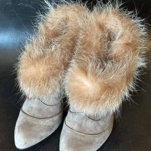 Boots daim et fourrure Tod’s friperie en ligne marques de créateurs